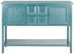 Safavieh Charlotte Sideboard Storage Slate Teal Wood NC Coating MDF Pine ZiNC Alloy AMH6517G 683726708445