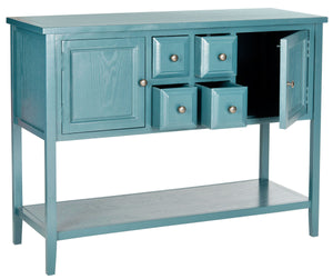 Safavieh Charlotte Sideboard Storage Slate Teal Wood NC Coating MDF Pine ZiNC Alloy AMH6517G 683726708445
