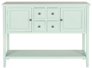 Safavieh Charlotte Sideboard Storage Aqua Smoke Wood NC Coating MDF Pine ZiNC Alloy AMH6517H 683726708452