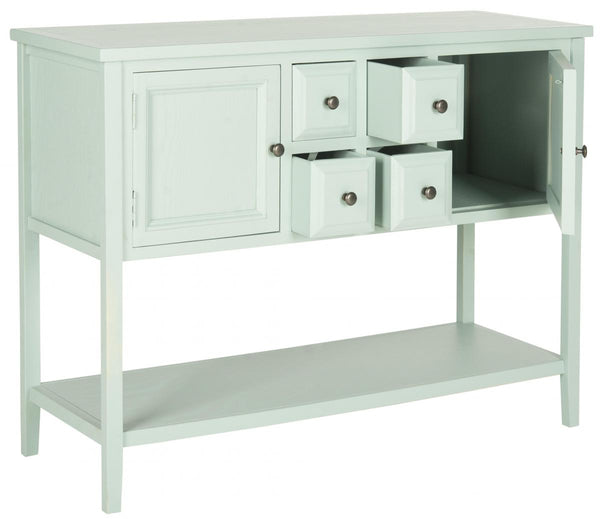 Safavieh Charlotte Sideboard Storage Aqua Smoke Wood NC Coating MDF Pine ZiNC Alloy AMH6517H 683726708452