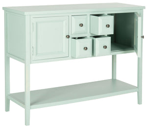 Safavieh Charlotte Sideboard Storage Aqua Smoke Wood NC Coating MDF Pine ZiNC Alloy AMH6517H 683726708452
