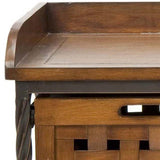 Safavieh Isaac Bench 3 Drawer Wooden Storage Filbert Brown Wood NC Coating Pine AMH6530A 683726744092