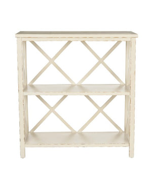 Safavieh Liam Bookcase Open Distressed Ivory Pine Wood AMH6536A 683726744337