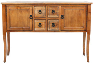 Safavieh Dolan Sideboard Storage Drawers Brown Pine Wood NC Coating Fir AMH6563A 683726971207