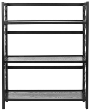 Safavieh Natalie Bookcase Low Black Wood NC Coating Pine Aluminum AMH6565A 683726403210