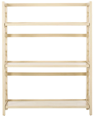 Safavieh Natalie Bookcase Low Antique White Pine Wood Iron AMH6565B 683726748519