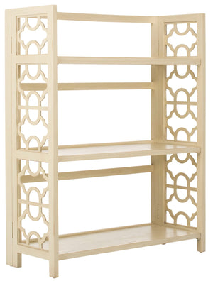 Safavieh Natalie Bookcase Low Antique White Pine Wood Iron AMH6565B 683726748519