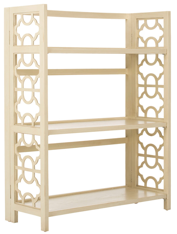 Safavieh Natalie Bookcase Low Antique White Pine Wood Iron AMH6565B 683726748519