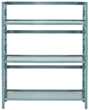 Safavieh Natalie Bookcase Low Teal Elm Wood Iron AMH6565D 683726708681