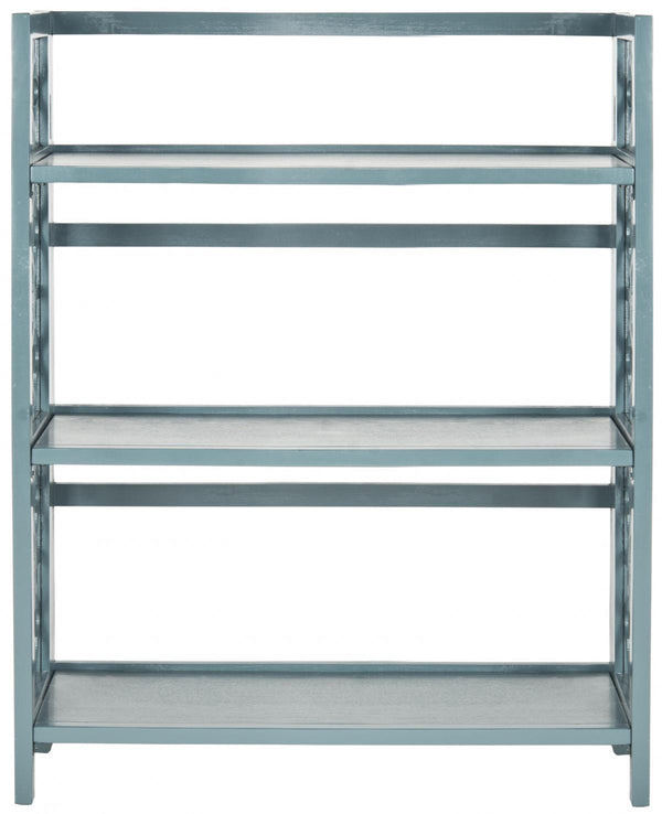 Safavieh Natalie Bookcase Low Teal Elm Wood Iron AMH6565D 683726708681