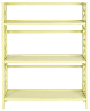 Safavieh Natalie Bookcase Low Avocado Green Elm Wood Iron AMH6565E 683726708698