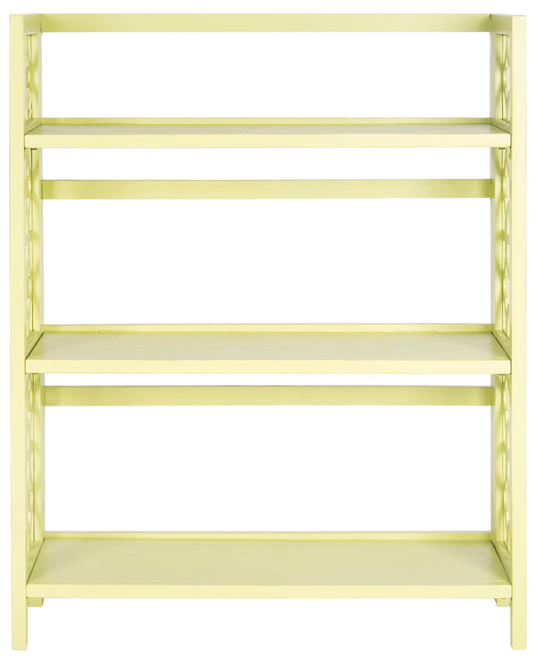 Safavieh Natalie Bookcase Low Avocado Green Elm Wood Iron AMH6565E 683726708698