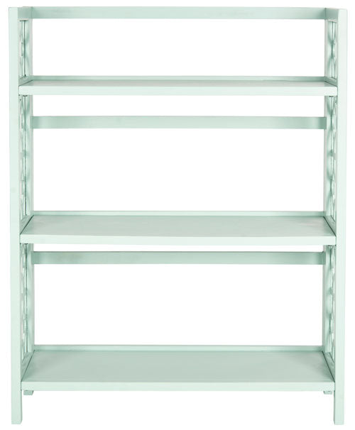 Safavieh Natalie Bookcase Low Celadon Elm Wood Iron AMH6565F 683726708711