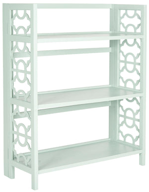 Safavieh Natalie Bookcase Low Celadon Elm Wood Iron AMH6565F 683726708711