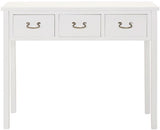 Safavieh Cindy Console Storage Drawers White Wood NC Coating Poplar ZiNC Alloy AMH6568C 683726751908