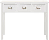 Safavieh Cindy Console Storage Drawers White Wood NC Coating Poplar ZiNC Alloy AMH6568C 683726751908