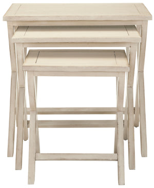 Safavieh Maryann Tray Tables White Wood NC Coating Poplar AMH6573A 683726403296