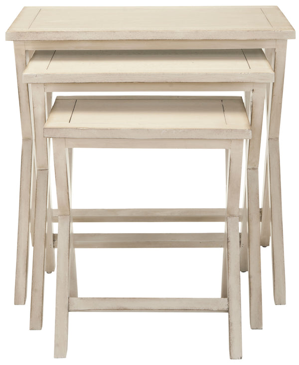 Safavieh Maryann Tray Tables White Wood NC Coating Poplar AMH6573A 683726403296