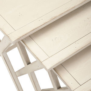 Safavieh Maryann Tray Tables White Wood NC Coating Poplar AMH6573A 683726403296