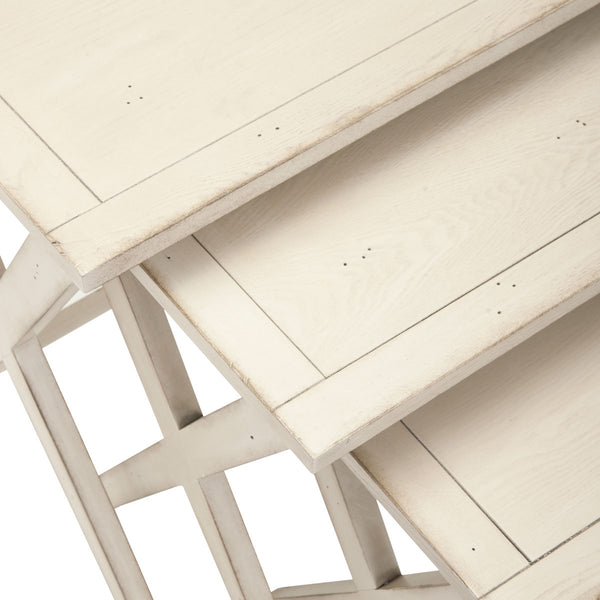 Safavieh Maryann Tray Tables White Wood NC Coating Poplar AMH6573A 683726403296