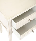 Safavieh Lori End Table Storage Drawers White Wood NC Coating Poplar ZiNC Alloy AMH6576A 683726403333