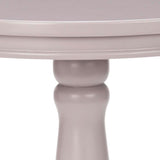 Safavieh Vivienne Side Table Round Top Quartz Grey Wood NC Coating Pine AMH6579A 683726403364