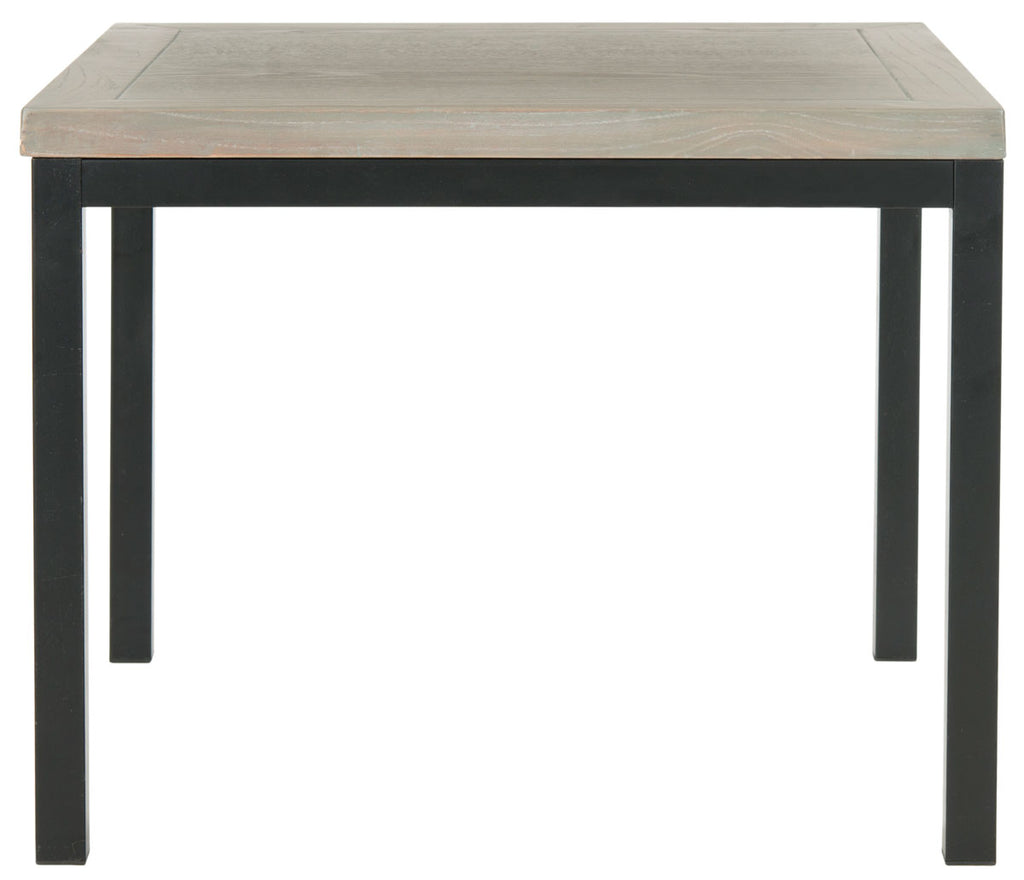Safavieh Dennis Side Table Wood Top French Grey NC Coating Elm Iron AMH6587B 683726328322