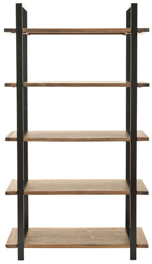 Safavieh Scott Etagere 5 Tier Oak Wood NC Coating Elm Iron AMH6590A 683726403487