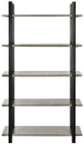 Safavieh Scott Etagere 5 Tier French Grey Wood NC Coating Elm Iron AMH6590B 683726328377