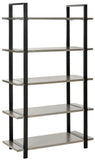 Safavieh Scott Etagere 5 Tier French Grey Wood NC Coating Elm Iron AMH6590B 683726328377