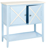 Safavieh Polly Sideboard Light Blue and White Poplar Wood AMH6599B 683726140993