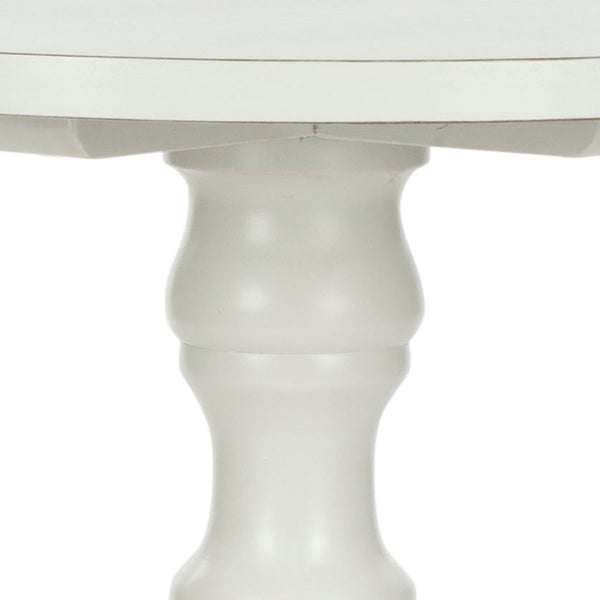 Safavieh Greta Accent Table Round Top Shady White Wood NC Coating Poplar AMH6603A 683726141150