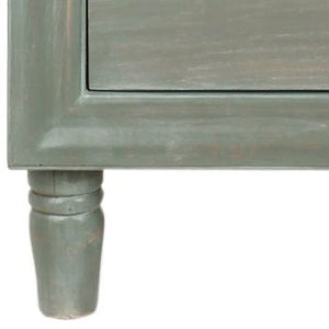 Safavieh Blaise Accent Table Storage Drawer French Grey Wood NC Coating Elm ZiNC Alloy AMH6605B 683726141242