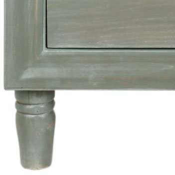 Safavieh Blaise Accent Table Storage Drawer French Grey Wood NC Coating Elm ZiNC Alloy AMH6605B 683726141242