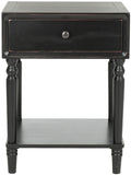 Safavieh Siobhan Accent Table Storage Drawer Black Wood NC Coating Pine ZiNC Alloy AMH6611B 683726141471