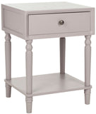 Safavieh Siobhan Accent Table Storage Drawer Quartz Grey Wood NC Coating Pine ZiNC Alloy AMH6611C 683726141488