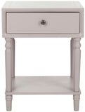 Safavieh Siobhan Accent Table Storage Drawer Quartz Grey Wood NC Coating Pine ZiNC Alloy AMH6611C 683726141488