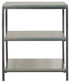 Safavieh Zeke Shelf Unit 3 Tier Steel Teal Wood NC Coating MDF ZiNC Alloy AMH6614A 683726228073