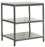 Safavieh Zeke Shelf Unit 3 Tier Steel Teal Wood NC Coating MDF ZiNC Alloy AMH6614A 683726228073