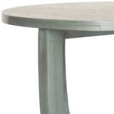 Safavieh Rhodes Accent Table Round Pedestal Barn Blue Wood NC Coating Pine AMH6617D 683726232452