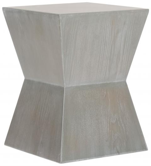 Safavieh Lotem Accent Table Curved Square Top French Grey Wood NC Coating Ash Veneer MDF AMH6618A 683726233060