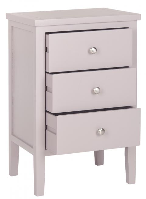 Safavieh Deniz End Table Storage Drawers Quartz Grey Wood NC Coating Pine ZiNC Alloy AMH6628E 683726255222