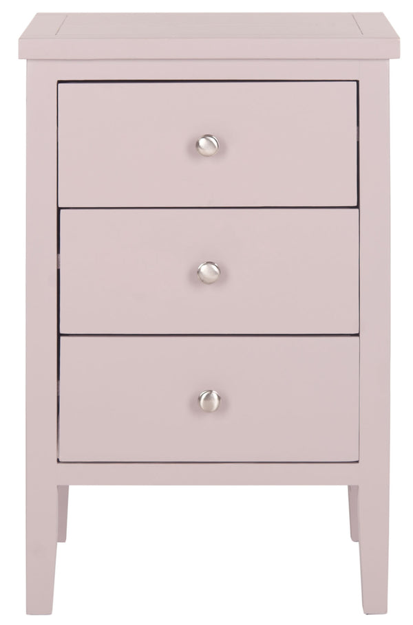 Safavieh Deniz End Table Storage Drawers Quartz Grey Wood NC Coating Pine ZiNC Alloy AMH6628E 683726255222