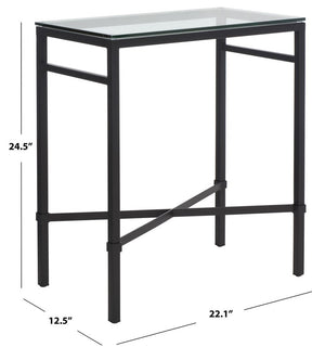 Viggo Elegant Antique Silver Glass Side Table - Modern Sophistication for Your Living Space Decor