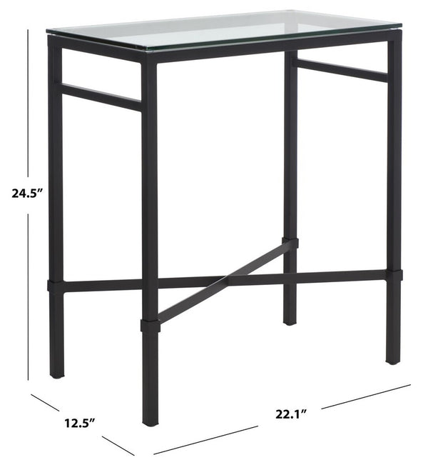 Viggo Elegant Antique Silver Glass Side Table - Modern Sophistication for Your Living Space Decor