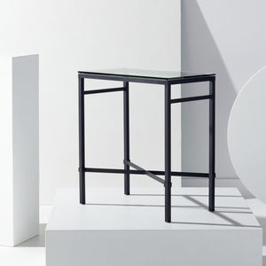 Viggo Elegant Antique Silver Glass Side Table - Modern Sophistication for Your Living Space Decor