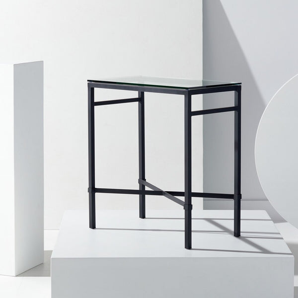 Viggo Elegant Antique Silver Glass Side Table - Modern Sophistication for Your Living Space Decor