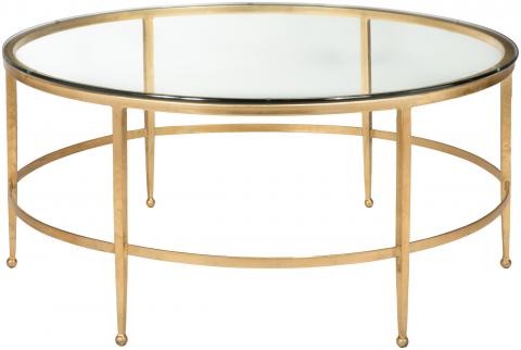 Safavieh Edmund Cocktail Table Tempered Glass Antique Gold Metal Couture AMH8304A 683726743149