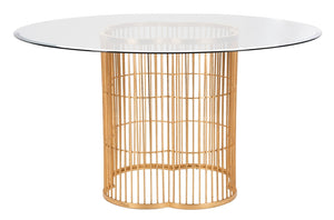 Safavieh Noore Dining Table in Gold and Clear AMH8323A-2BX 889048139374