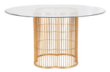 Noore Dining Table in Gold and Clear